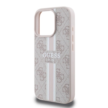Husa originala Guess iPhone 16 Pro Hardcase 4G Printed Stripes MagSafe - Roz - Img 6