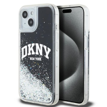 Husa pentru iPhone 15 Plus - DKNY Hardcase Liquid Glitter Big Logo (DKHCP15MLBNAEK) - Black - Img 1