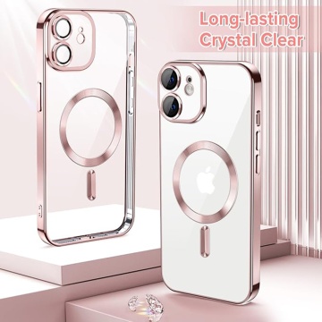 Husa premium iPhone 12 Techsuit Luxury Crystal MagSafe - Roz - Img 2