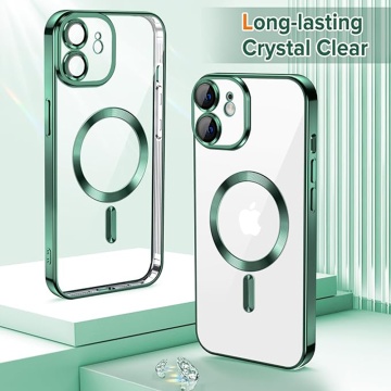 Husa premium iPhone 12 Techsuit Luxury Crystal MagSafe - Verde - Img 2