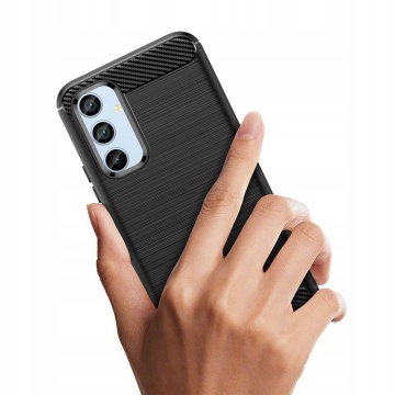 Husa Samsung Galaxy A54 Techsuit Carbon Silicone, Black - Img 3