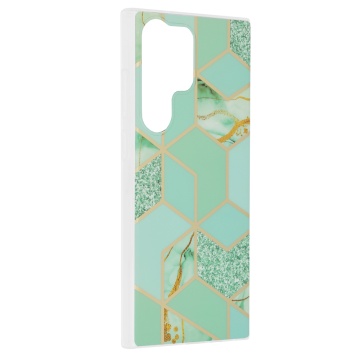 Husa Samsung Galaxy S23 Ultra Techsuit Marble, Green Hex - Img 2