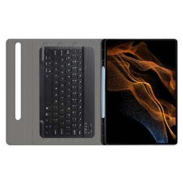 Husa Samsung Galaxy Tab S8 Ultra cu tastatura magnetica wireless RGB/pencil holder Techsuit CozyTab - Negru - Img 5