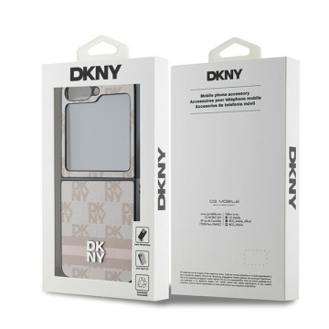 Husa Samsung Galaxy Z Flip6 - DKNY Leather Chequered Pattern Printed Stripes (DKHCZF6PCPTSSP) - Pink - Img 6