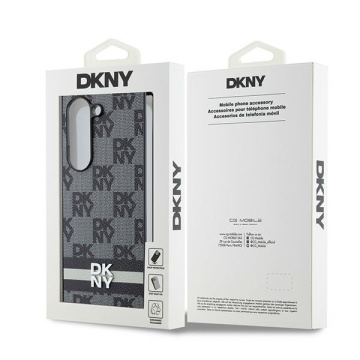 Husa Samsung Galaxy Z Fold6 - DKNY Leather Chequered Pattern Printed Stripes (DKHCZFD6PCPTSSKZ) - Black - Img 3