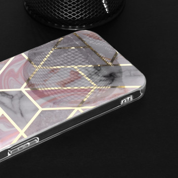 Husa Techsuit Iphone 15 Pro Max Marble Series - Pink Hex - Img 3