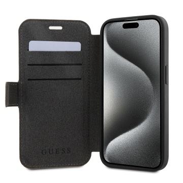 Husa tip carte iPhone 15 Pro Guess Book 4G GUBKP15L4GMGBR - Maro - Img 3