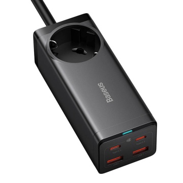 Incarcator de perete/Backstrip Baseus(PSZM000401) - GaN3 Pro, 2xUSB, 2xUSB-C, AC, 100W - Negru - Img 3