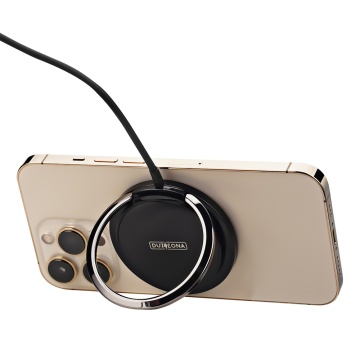 Incarcator wireless iPhone cu suport birou Duzzona W1, 15W, negru - Img 3