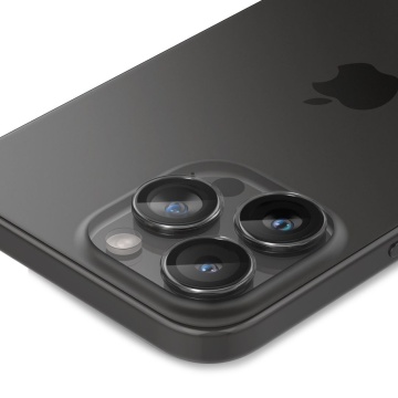 [Pachet 2x] Folie sticla camera iPhone 16 Pro Max Spigen Glas.tR Optik EZ Fit Pro - Transparent - Img 4