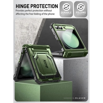 [Pachet 360°] Husa + folie Samsung Galaxy Z Flip6 I-Blason Armorbox - Verde - Img 5