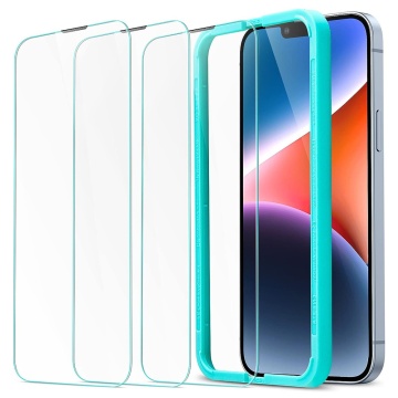 [Pachet 3x] Folie sticla iPhone 14 Plus ESR Tempered Glass, Transparenta - Img 1