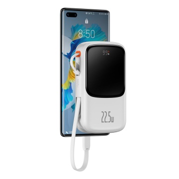 Acumulator Extern Lightning, 2x Type-C, USB, 22.5W, 10000mAh + Cablu Type-C, 3A - Baseus Qpow Pro (PPQD020102) - White - Img 4