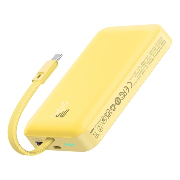 Acumulator Extern MagSafe, USB-C, Lightning, 30W, 10000mAh - Baseus Magnetic Mini (P1002210BY23-00) - Yellow - Img 5