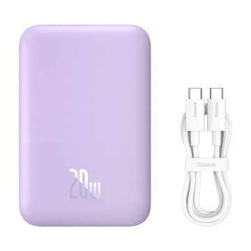 Acumulator Extern Type-C, Incarcare Wireless, 20W, 6000mAh + Cablu Type-C, 30cm - Baseus Mini Air (P10059002513-00) - Purple - Img 5