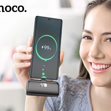 Baterie Externa Hoco - Cool (J116) - Mini incarcare de buzunar pentru USB-C cu afisaj digital LED, 5000mAh - Negru - Img 3