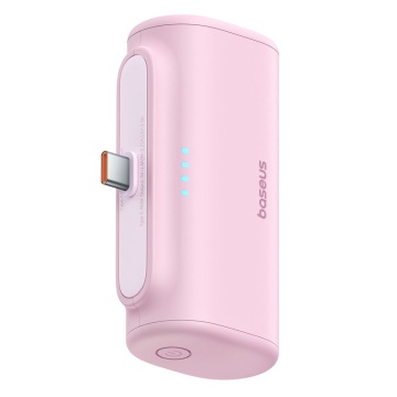 Baterie Externa Type-C, 20W, 5000mAh + Cablu Type-C - Baseus (P10068306413-00) - Roz - Img 3