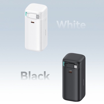 Baterie Externa Usams - seria XMF (US-CD216) - GaN USB-C PD45W de incarcare rapida cu cablu retractabil de tip C, 80 cm - alb - Img 2