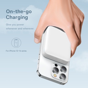 Baterie Externa USB-C, MagSafe, 10000mAh, 30W - Baseus Mini (PPCX110202) - White - Img 6