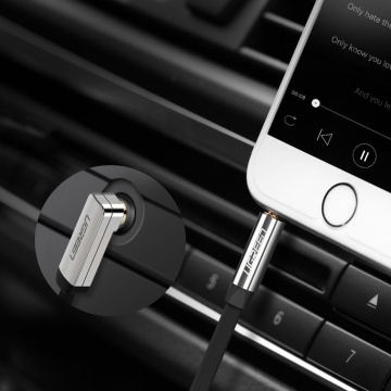 Cablu audio Ugreen Angled 90°, mini jack plat 3.5mm, 2m, 10599 - Argintiu - Img 7