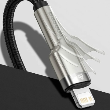Cablu date Type-C la Lightning Baseus, 20W, 25cm, CATLJK-01 - Negru - Img 3