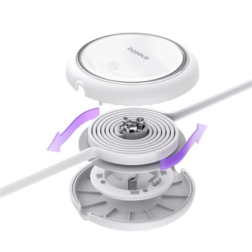 Cablu de date Super Fast Charging PD100W Baseus Free2Draw Mini - Alb - Img 5