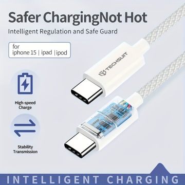 Cablu Super Fast Charging tip C PD60W Techsuit, 1m - Albastru - Img 2