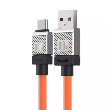 Cablu Super Fast Charging USB-C PD100W Baseus, 2m, CAKW000707- Portocaliu - Img 6