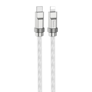 Cablu USB-C la iPhone Fast Charging 20W Hoco U113, 1m, Silver - Img 1