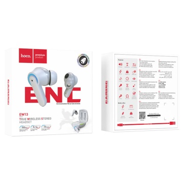 Casti Hoco wireless Magic Flow (EW13) - pentru jocuri, TWS, ENC, Bluetooth 5.1 - Gri - Img 4