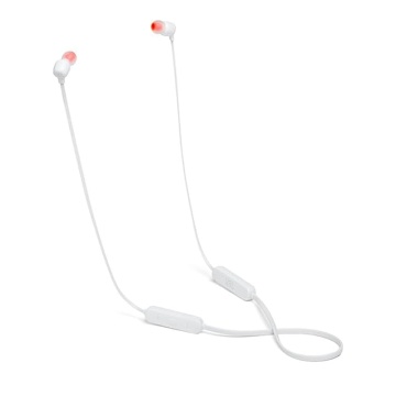 Casti JBL Bluetooth (Tune 115BT) - Bluetooth 4.2, in-ear, bas pur, conexiune în mai multe puncte, cu microfon - Alb - Img 1