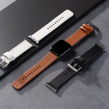 Curea Apple Watch 1/2/3/4/5/6/7/8/9/10/SE/SE 2/Ultra/Ultra 2 (42/44/45/46/49mm) Ringke Leather One Basic Bold - Negru - Img 2