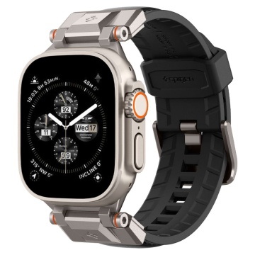 Curea Apple Watch 1/2/3/4/5/6/7/8/9/10/SE/SE 2/Ultra/Ultra 2 (42/44/45/46/49mm) Spigen DuraPro Armor PU - Negru - Img 1