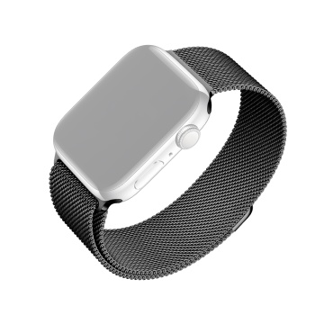 Curea pentru Apple Watch 1/2/3/4/5/6/7/8/9/10/SE/SE 2/Ultra/Ultra 2 (42/44/45/46/49mm) - Fixed Mesh Strap - Black - Img 1