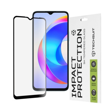 Folie pentru Honor X7b / X7b 5G / 90 SMART - Techsuit 111D Full Cover / Full Glue Glass / 3D Curved Screen - Black - Img 1