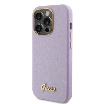 Husa Guess Glitter Glossy Script iPhone 15 Pro cu sclipici GUHCP15LPGMCSL- Violet - Img 2