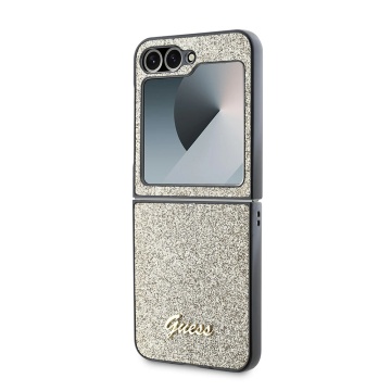 Husa Guess Glitter Script Samsung Galaxy Z Flip6 cu sclipici GUHCZF6HGGSHD- Auriu - Img 3