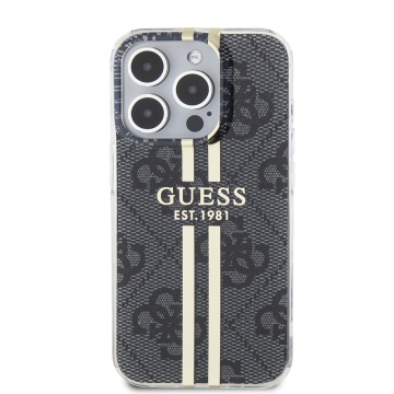 Husa Guess Hardcase IML 4G Gold Stripe iPhone 15 Pro GUHCP15LH4PSEGK- Negru - Img 5