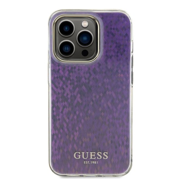 Husa Guess Hardcase IML Faceted Mirror Disco Iridescent iPhone 15 Pro Max GUHCP15XHDECMP - Roz - Img 4