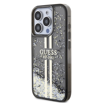 Husa Guess Liquid Glitter Gold Stripes iPhone 15 Pro Max cu sclipici GUHCP15XLFCSEGK - Negru - Img 5