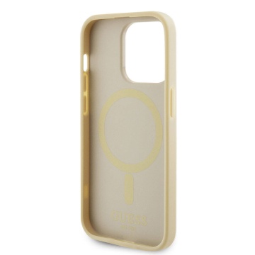 Husa Guess Saffiano MagSafe iPhone 15 Pro GUHMP15LPSAHMCB- Auriu - Img 3