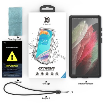 Husa impermeabila Samsung Galaxy S23 Ultra ShellBox Waterproof IP68, Black - Img 5