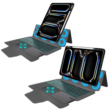 Husa iPad Pro 13 (2024) -Techsuit - KeyTab Pro (cu tastatură fără fir RGB/suport stilou) - Negru - Img 4
