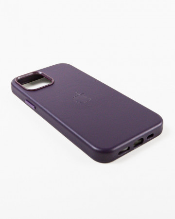 Husa Iphone 12 din piele naturala Mov MagSafe - Img 4