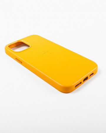 Husa Iphone 12 Pro Max din piele naturala Galbena MagSafe - Img 4