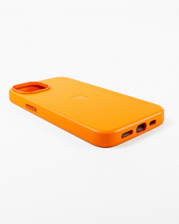 Husa Iphone 13 din piele naturala Portocalie MagSafe - Img 4