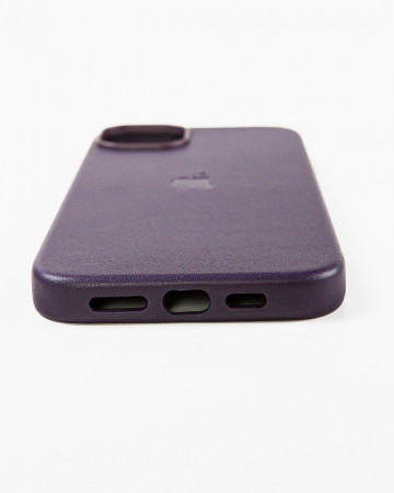 Husa Iphone 14 Plus din piele naturala Mov MagSafe - Img 3