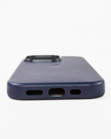 Husa Iphone 14 Pro din piele naturala Albastra MagSafe - Img 3