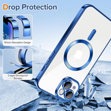 Husa Iphone 14 Techsuit - Luxury Crystal MagSafe, Albastru - Img 3