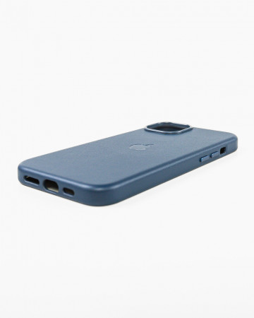 Husa Iphone 15 Plus din piele naturala Albastru MagSafe - Img 2